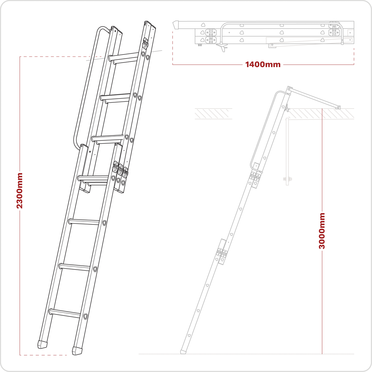 3-Section Loft Ladder - EN 14975