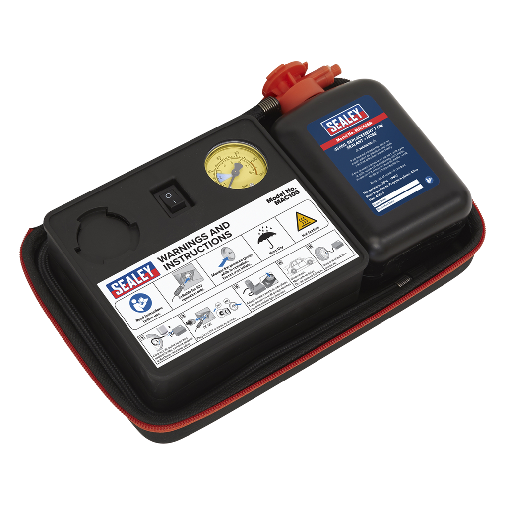 Tyre Inflator & Emergency Puncture Sealant Kit 12V