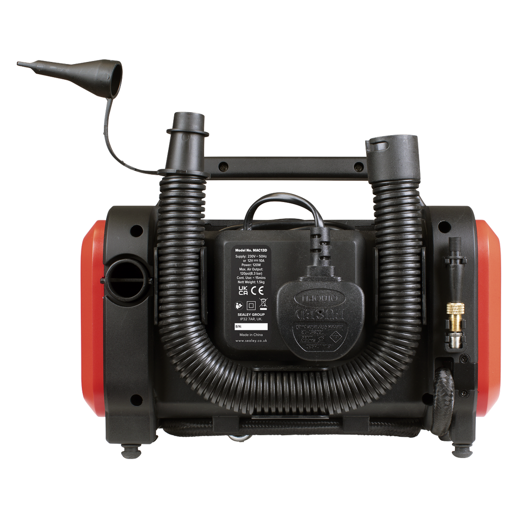 Tyre Inflator & High-Volume Air Pump 12V/230V AC
