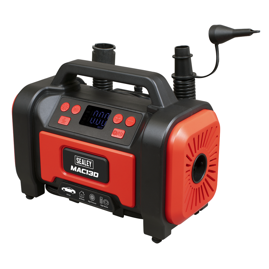 Tyre Inflator & High-Volume Air Pump 12V/230V AC