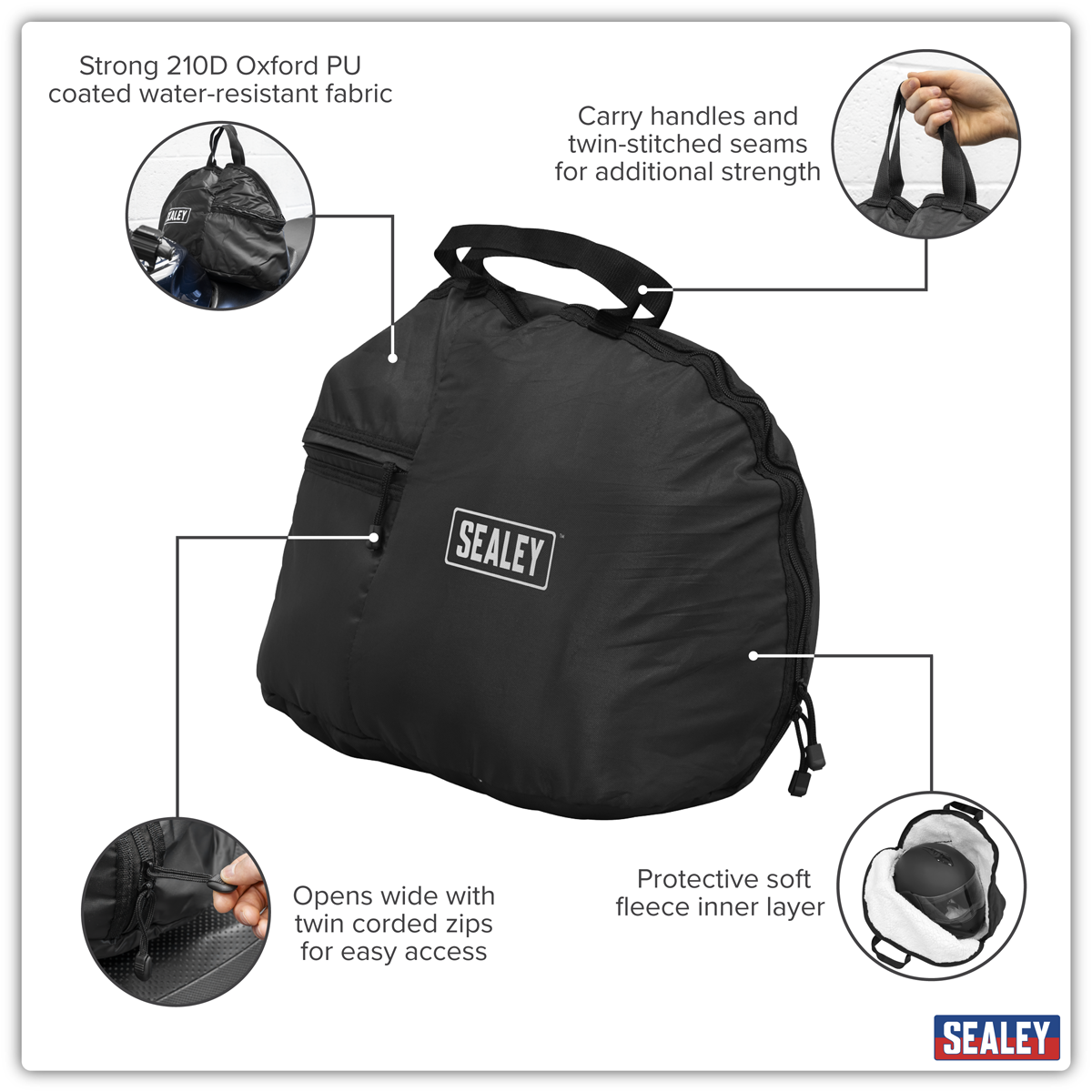 Fleece Lined Helmet Bag, Large (MCHB02)