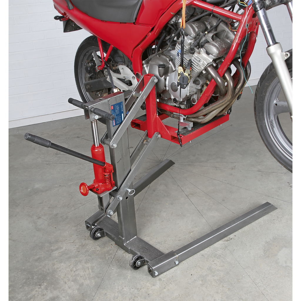 Single Post Hydraulic Portable Motorcycle Lift 450kg Capacity