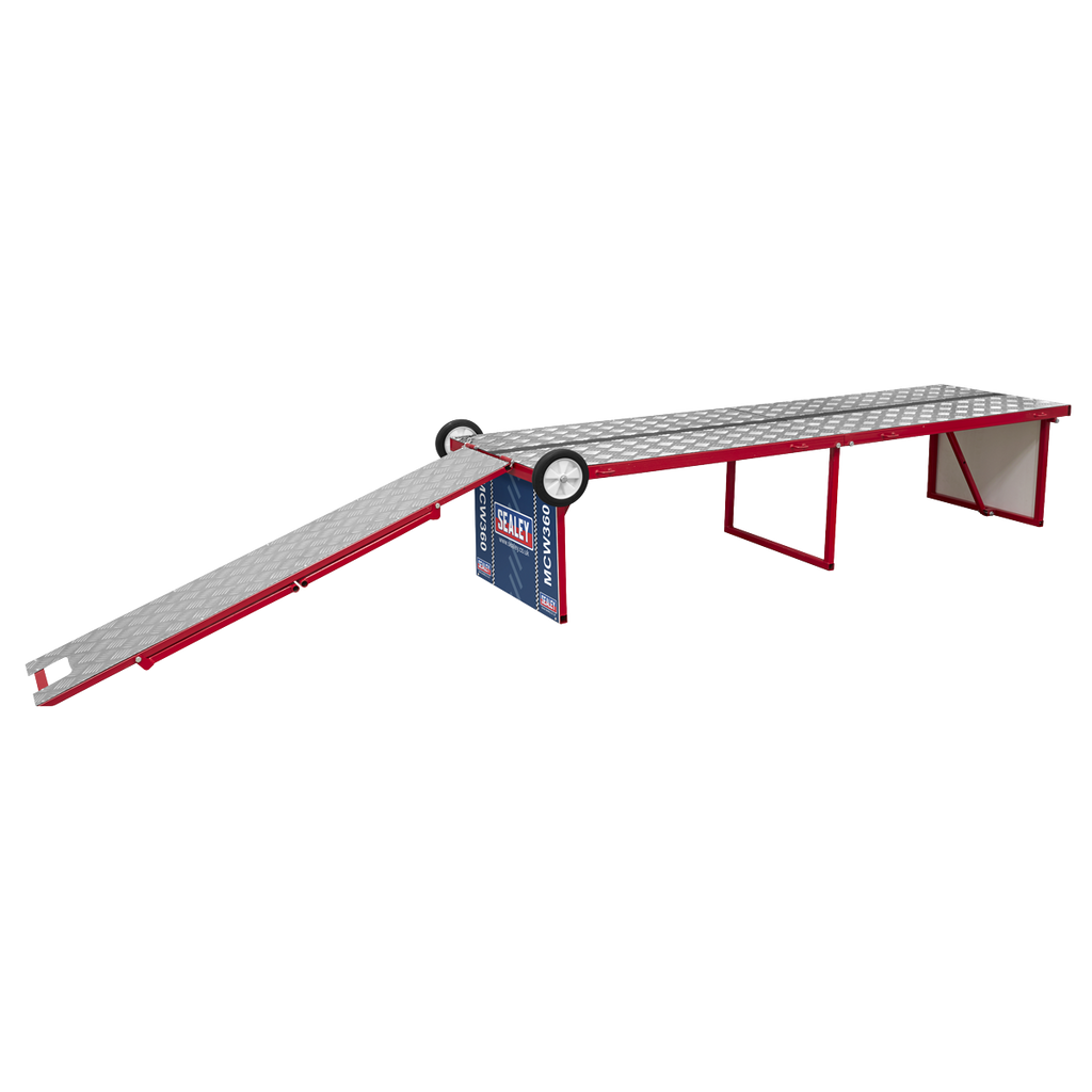 Folding Motorcycle Workbench with Ramp 360kg Capacity