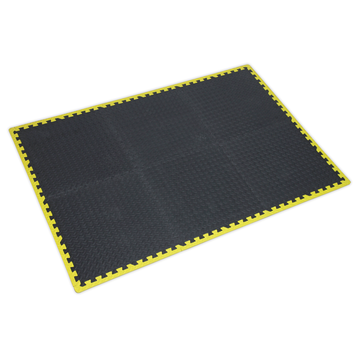 Interlocking EVA Foam Workshop Mat Set with Hi-Vis Edges 1240 x 1825mm
