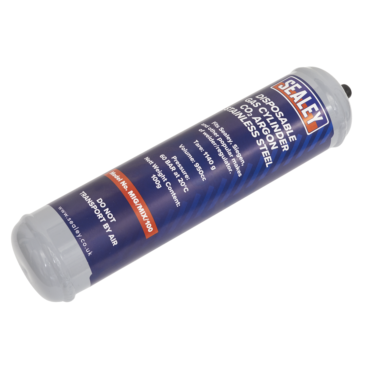 Disposable Carbon Dioxide/Argon Gas Cylinder 100g