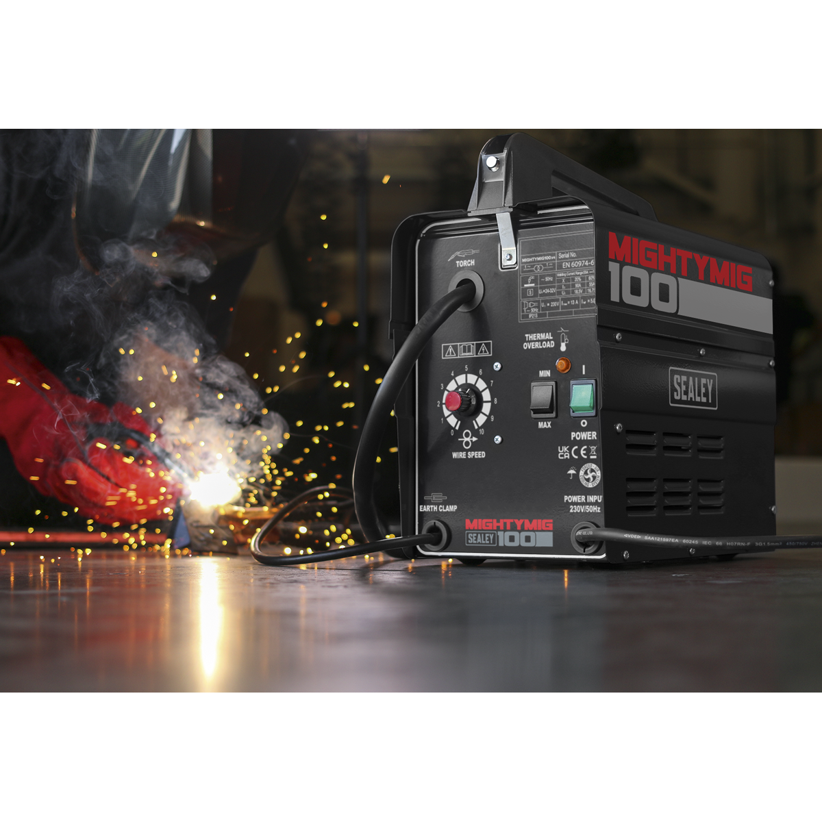 Gasless MIG Welder, 100A (MIGHTYMIG100)
