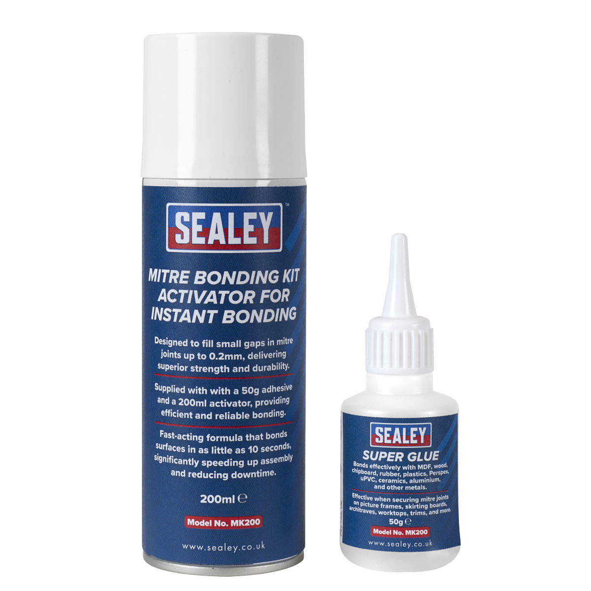 Mitre Bonding Kit with Super Glue 50g & Activator 200ml for