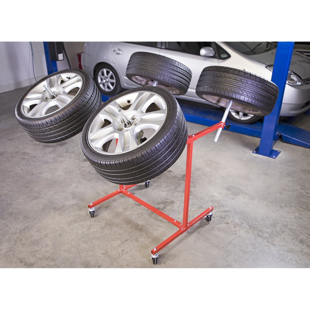 Heavy-Duty Alloy Wheel Painting/Repair Stand 4 Wheel Capacit