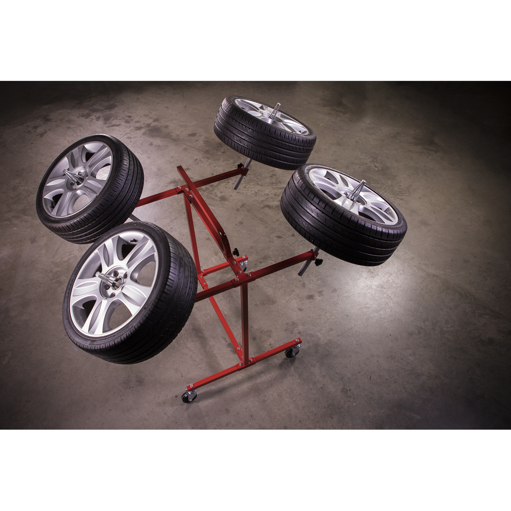Heavy-Duty Alloy Wheel Painting/Repair Stand 4 Wheel Capacit