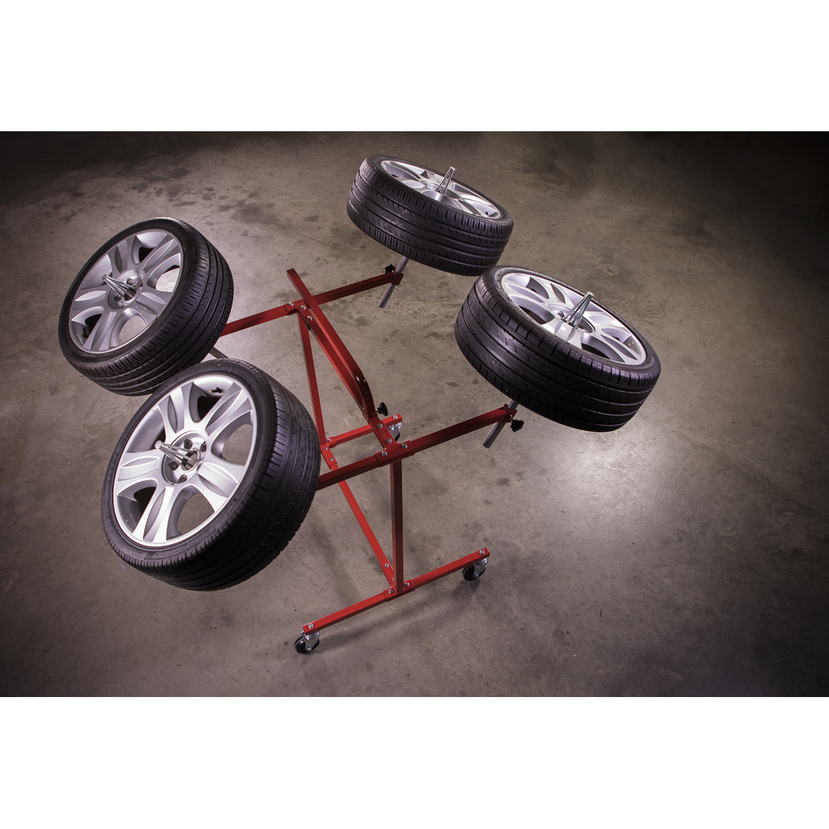 Heavy-Duty Alloy Wheel Painting/Repair Stand 4 Wheel Capacit