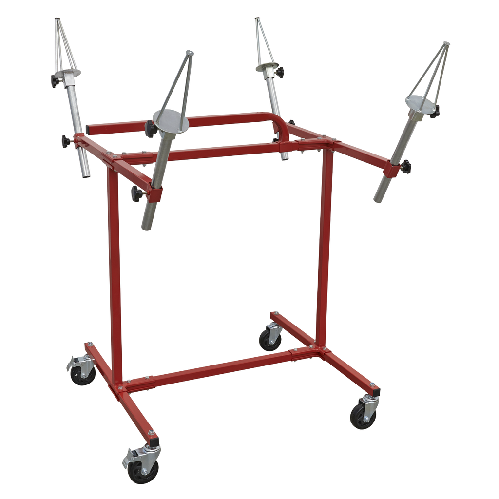 Heavy-Duty Alloy Wheel Painting/Repair Stand 4 Wheel Capacit