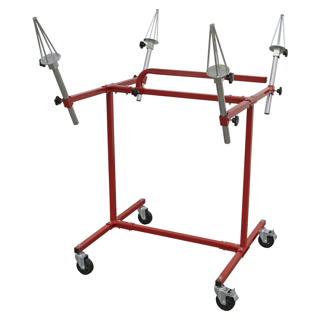 Heavy-Duty Alloy Wheel Painting/Repair Stand 4 Wheel Capacit
