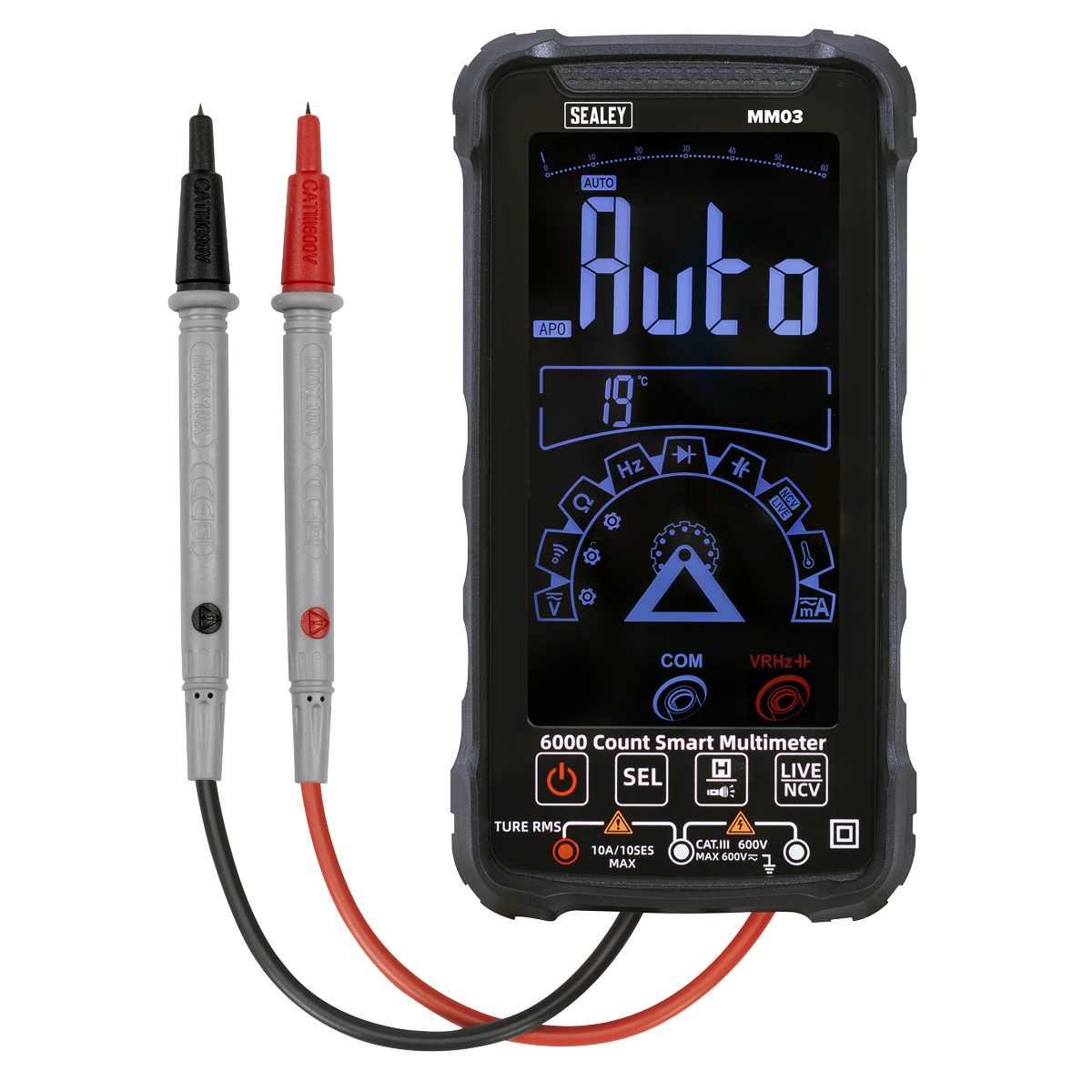 Touchscreen Rechargeable Auto-Ranging Digital Smart Multimeter 10-Function