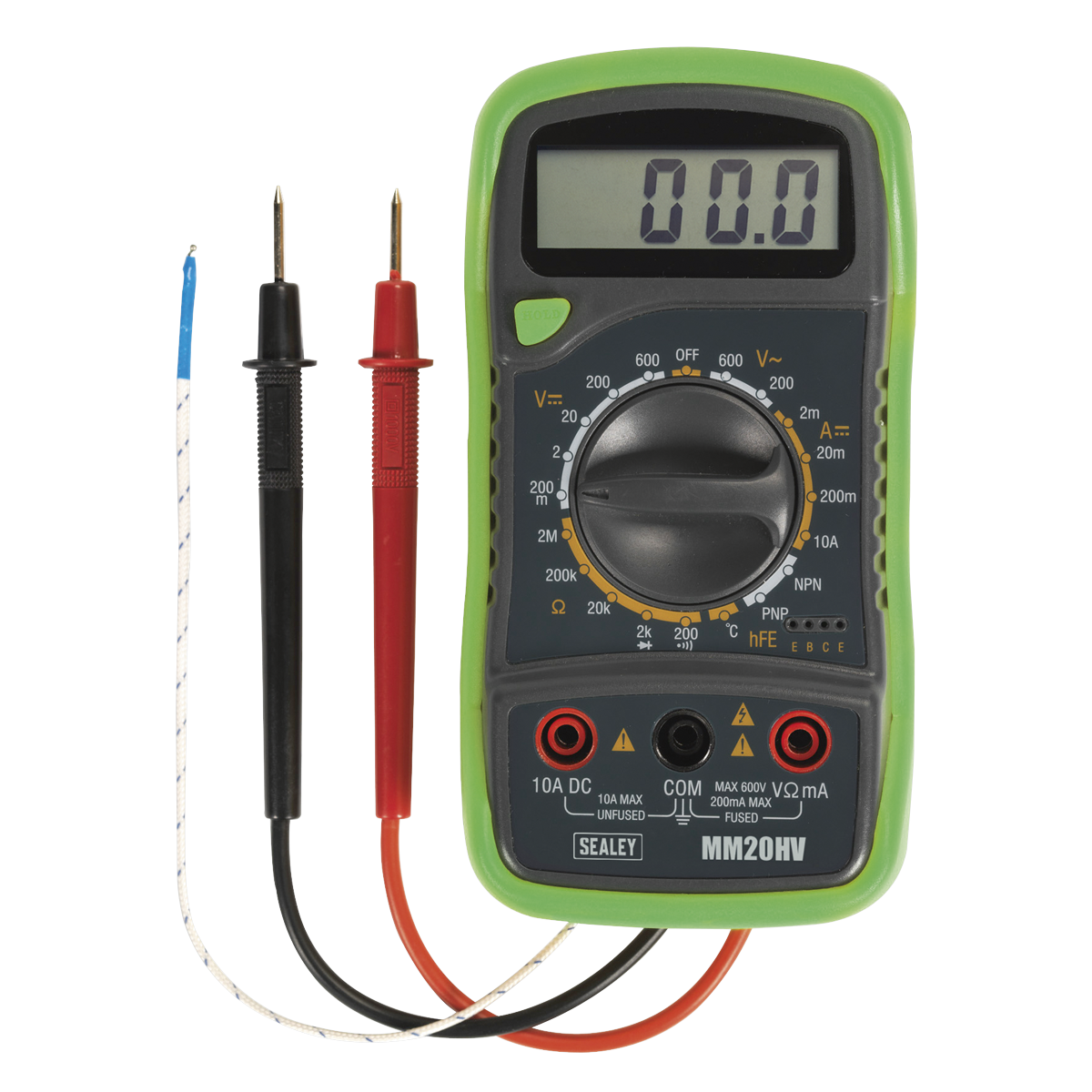 8-Function Digital Multimeter with Thermocouple - Hi-Vis Green