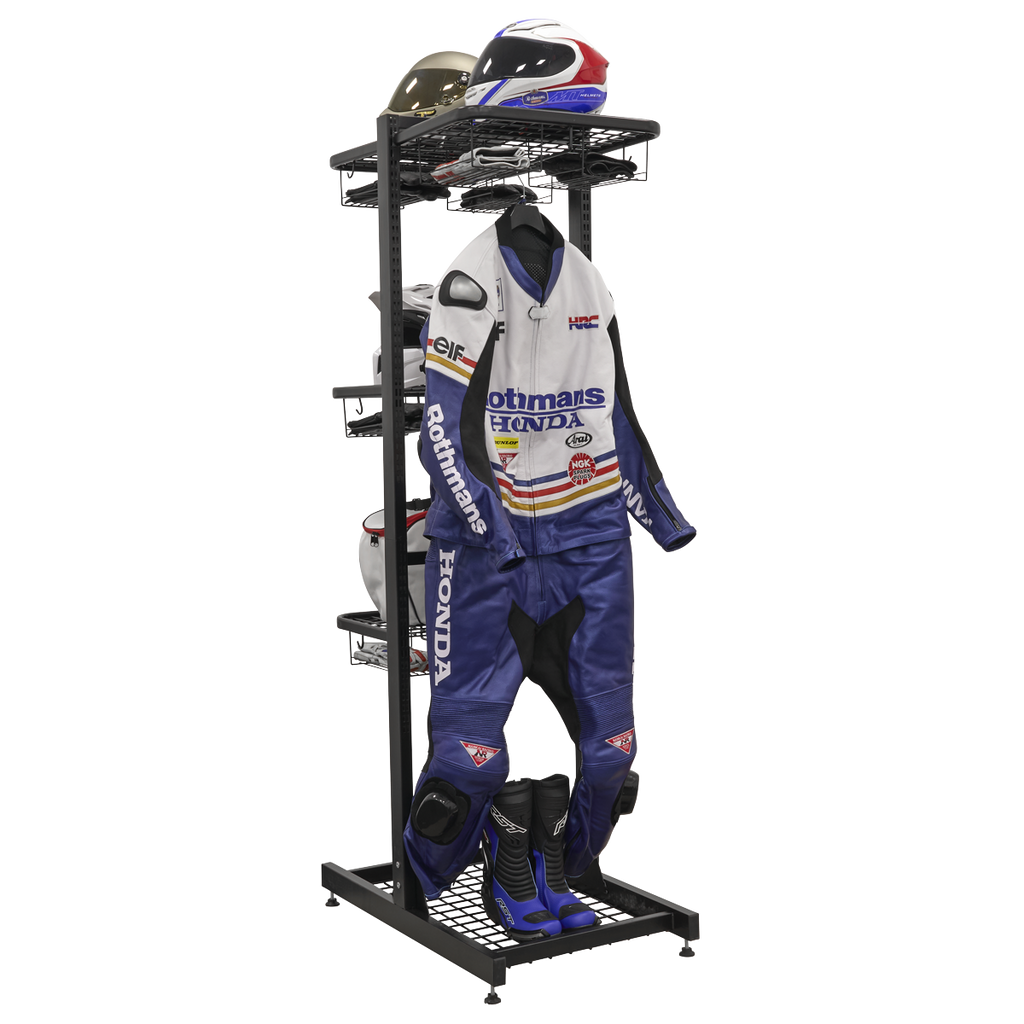 Freestanding Motorcycle Helmet & Gear Storage