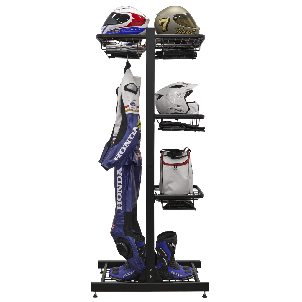 Freestanding Motorcycle Helmet & Gear Storage