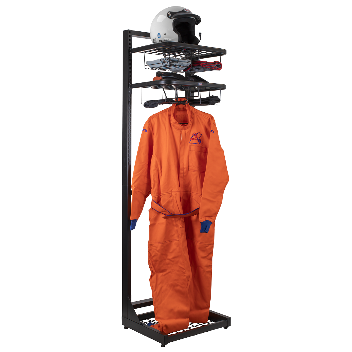 Freestanding Motorcycle Helmet & Gear Storage