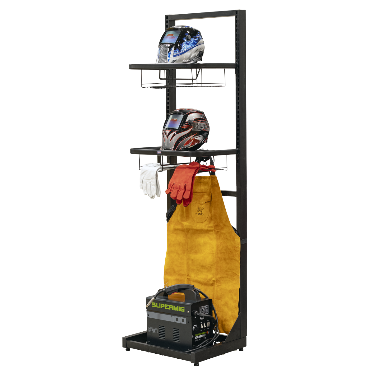 Freestanding Motorcycle Helmet & Gear Storage