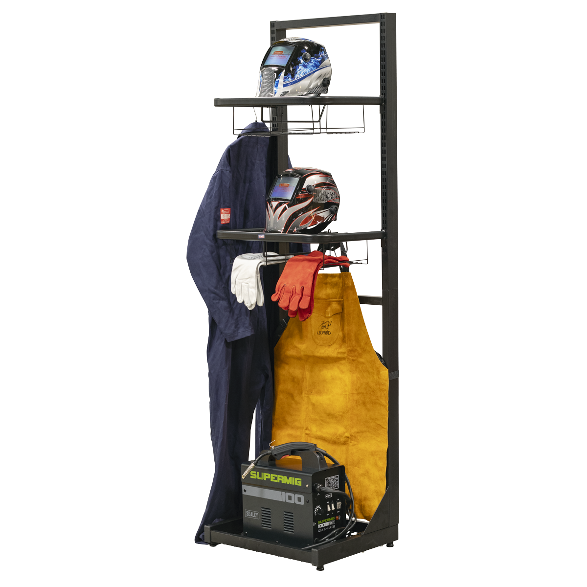 Freestanding Motorcycle Helmet & Gear Storage