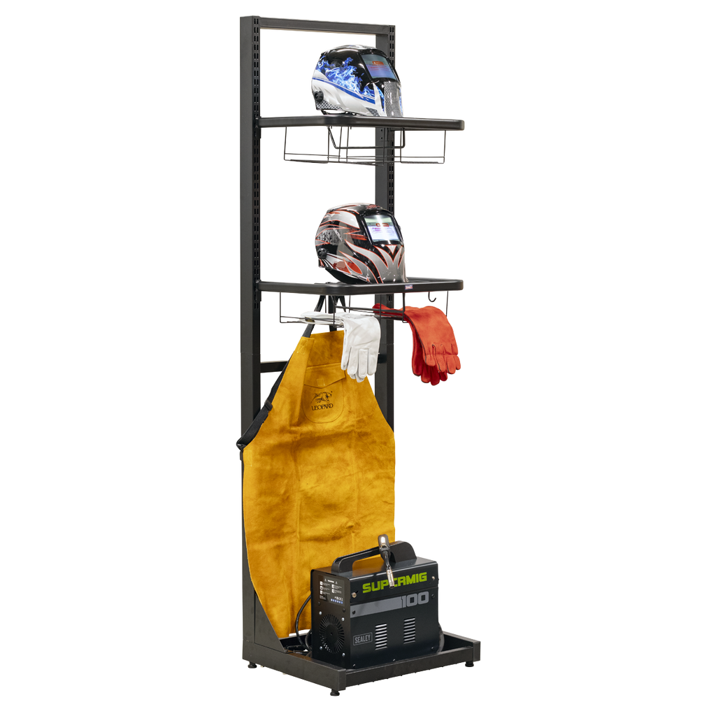 Freestanding Motorcycle Helmet & Gear Storage