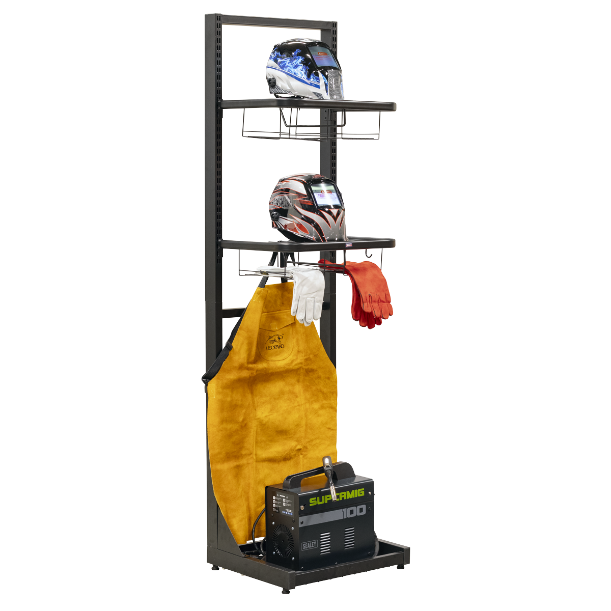 Freestanding Motorcycle Helmet & Gear Storage