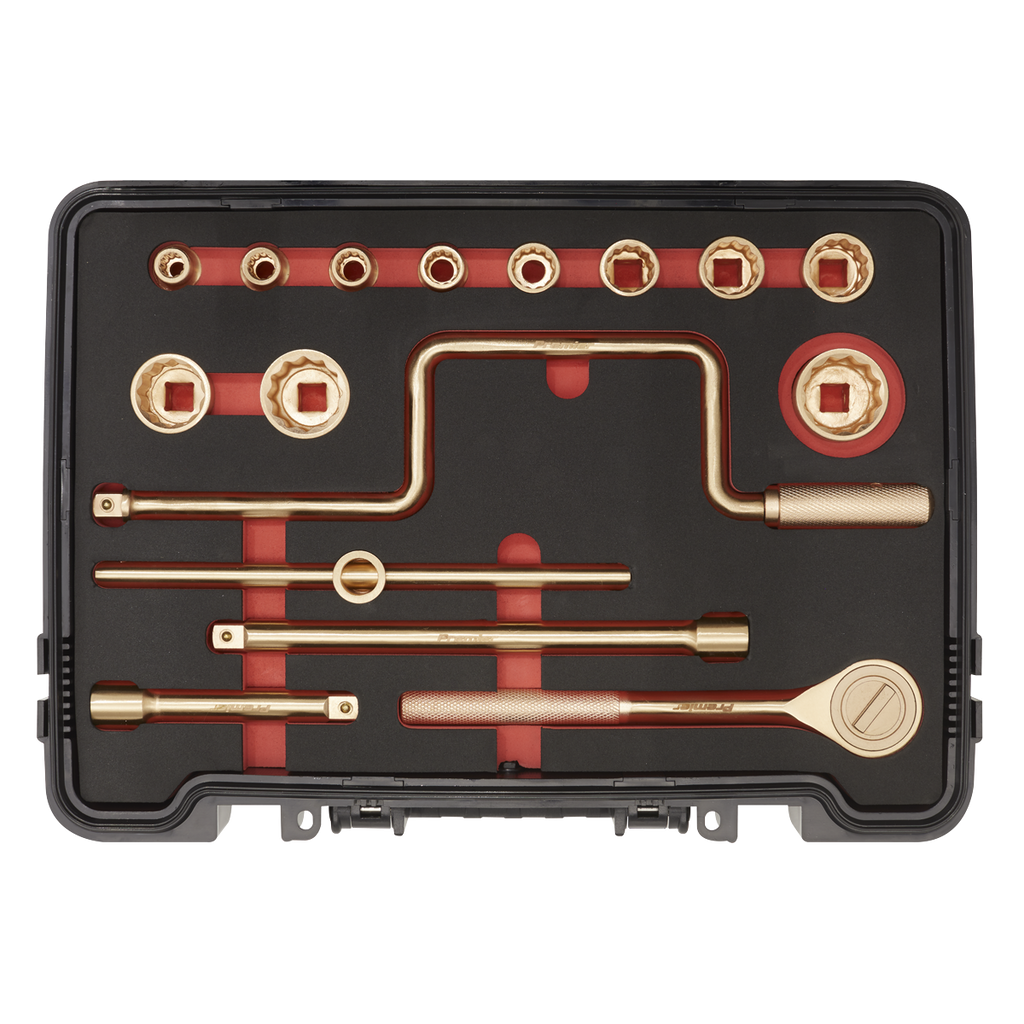 Premier Non-Sparking Socket Set 1/2"Sq Drive 17pc