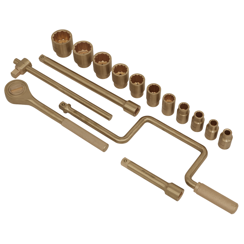 Premier Non-Sparking Socket Set 1/2"Sq Drive 17pc