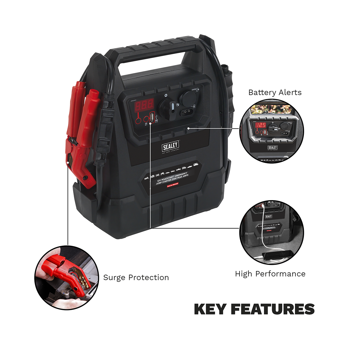 12V RoadStart® Emergency Jump Starter 2300 Peak Amps