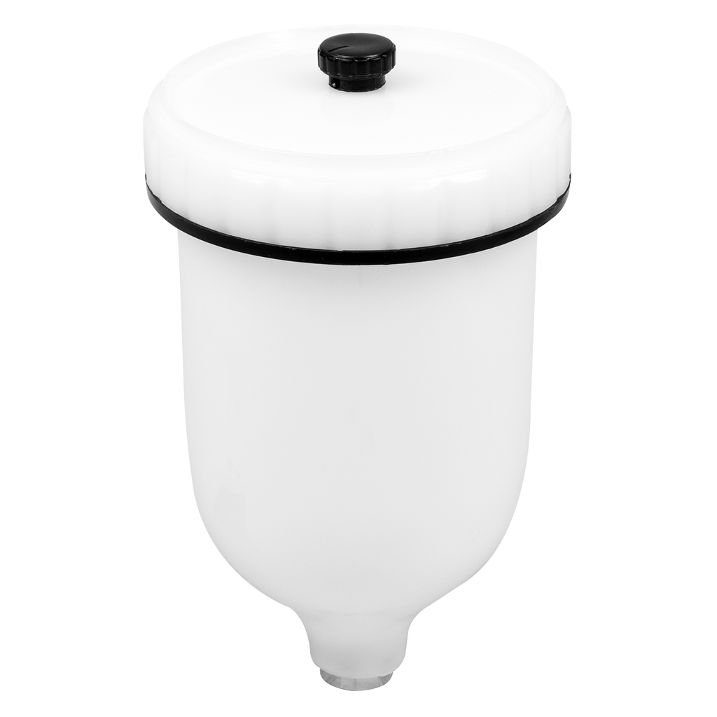 Paint Spray Gun Pot with Brass Fitting 600ml - White