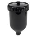 UV Paint Spray Gun Pot with Brass Fitting 600ml - Black