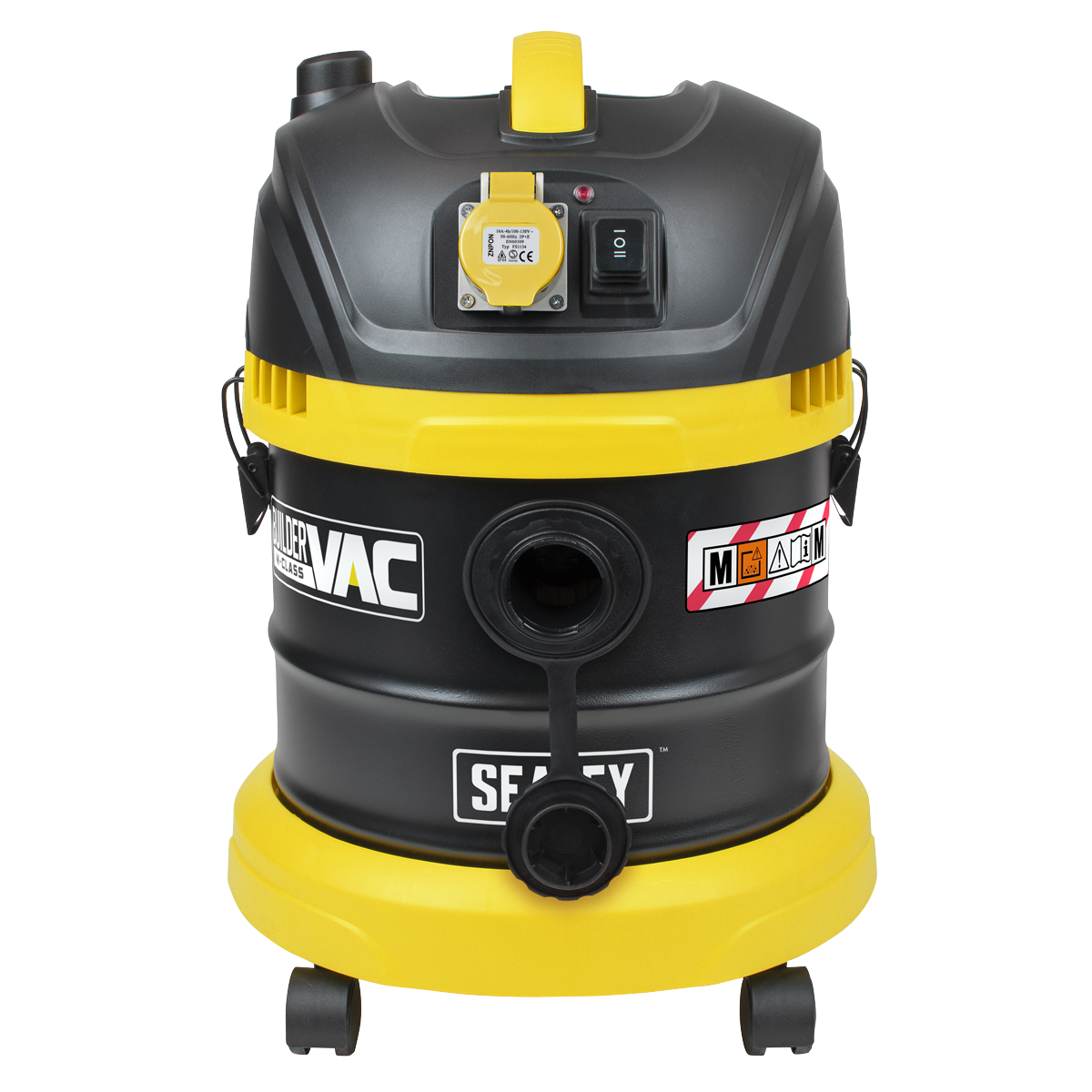 BuilderVac® Wet & Dry Vacuum Cleaner 15L Stainless Steel Drum M Class Filtration 110V