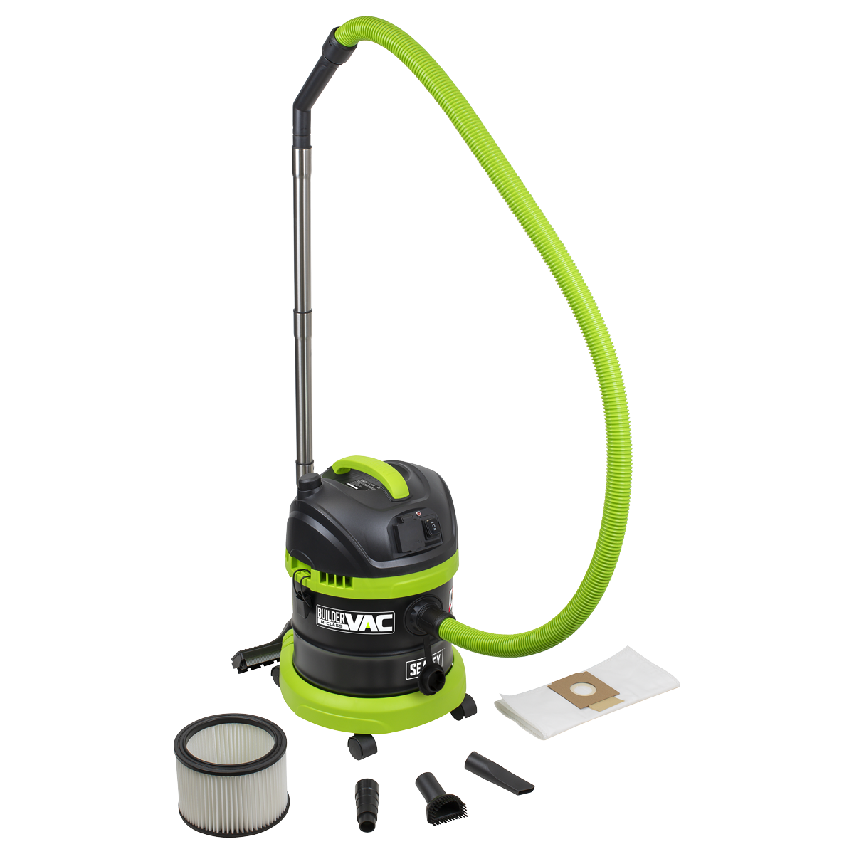 BuilderVac® M Class Wet & Dry Vacuum Cleaner with Stainless Steel Drum, 15L, 1400W (PC150BV)