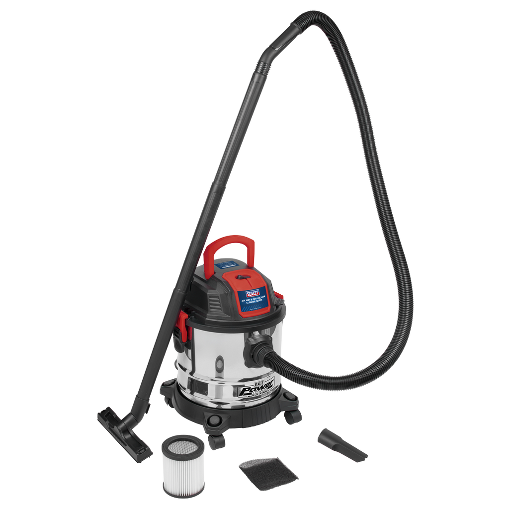 Wet & Dry Vacuum Cleaner with Stainless Steel Drum, 20L, 1200W (PC195SD)
