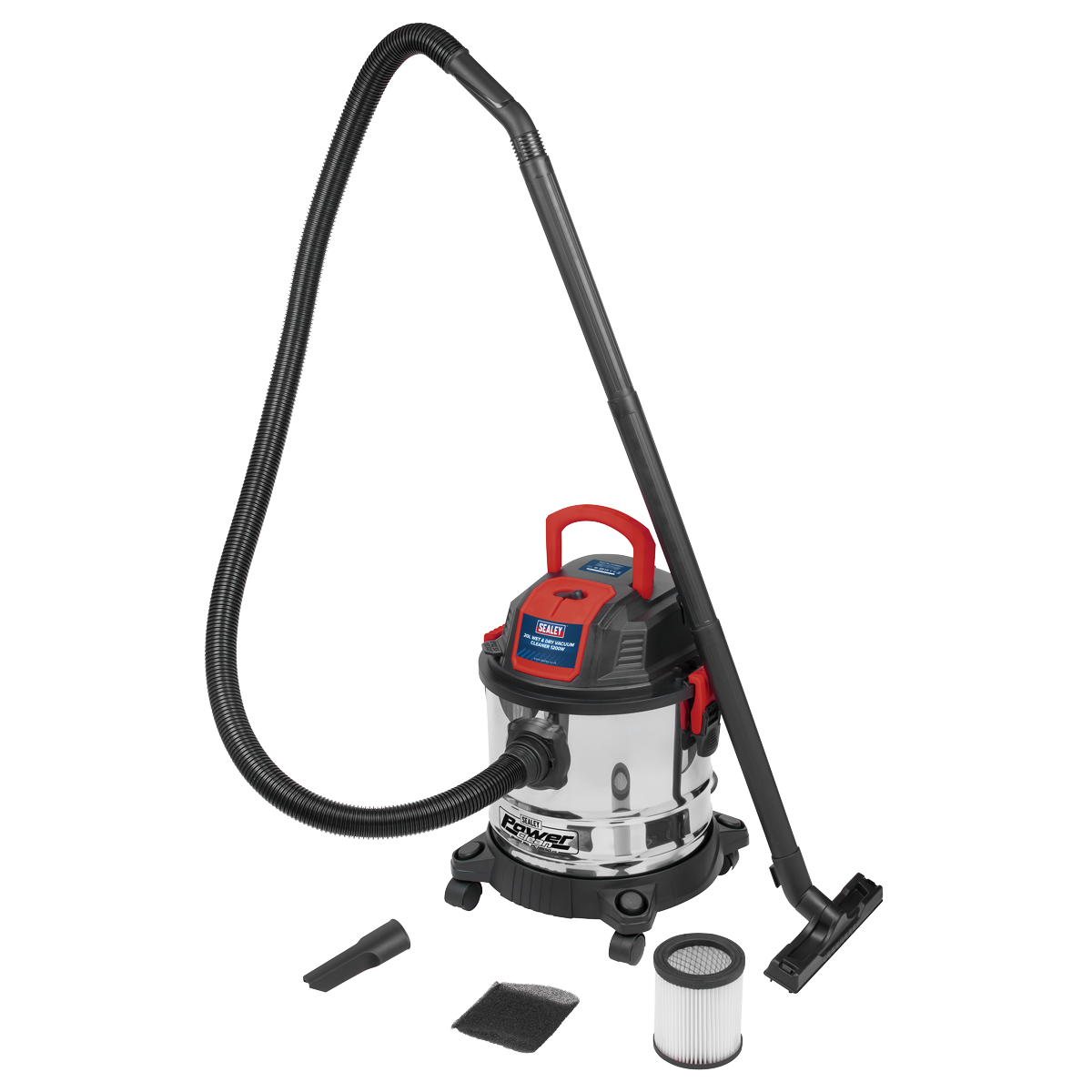 20L Vacuum Cleaner Wet & Dry Stainless Steel Drum 1200W/230V