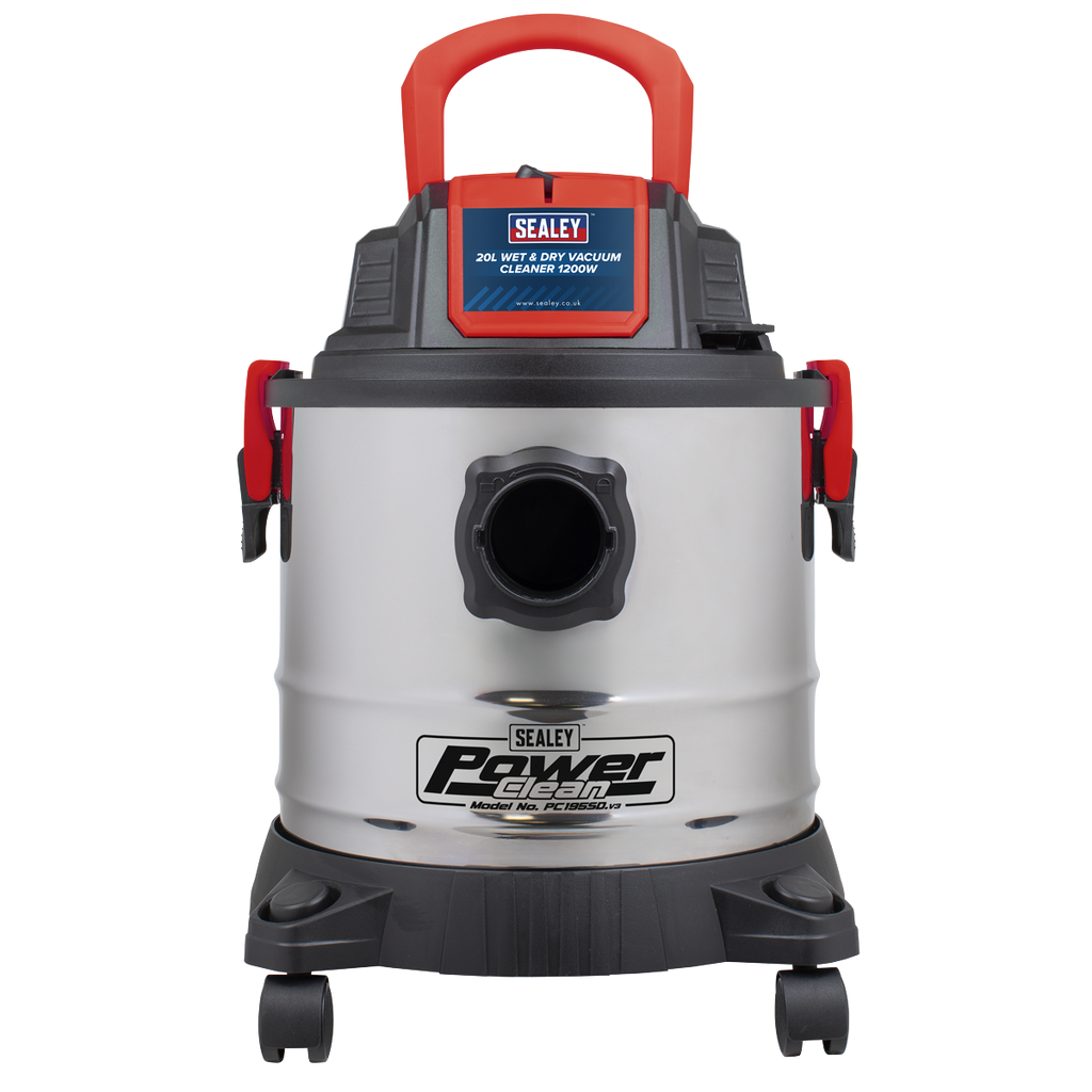 Wet & Dry Vacuum Cleaner with Stainless Steel Drum, 20L, 1200W (PC195SD)