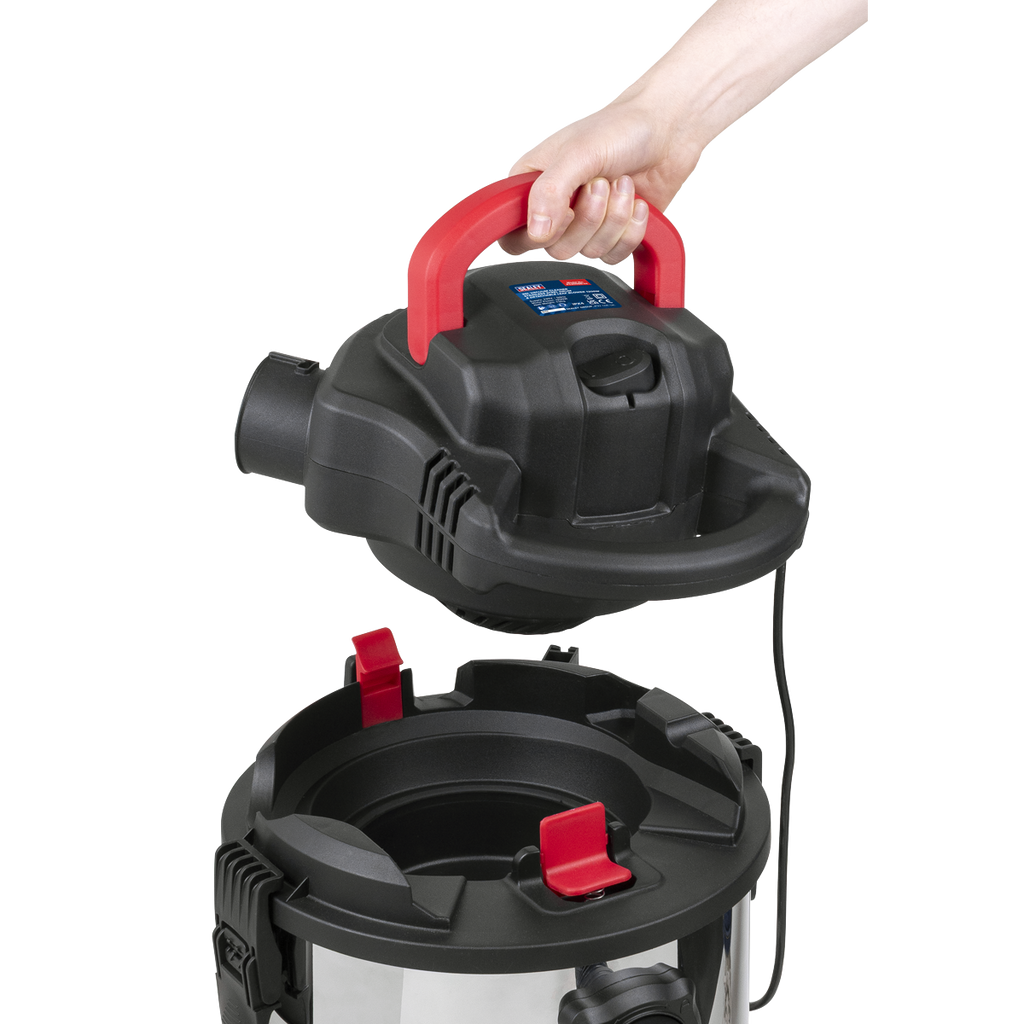 30L Vacuum Cleaner Wet & Dry with Stainless Steel Drum & Detachable Leaf Blower 1200W/230V