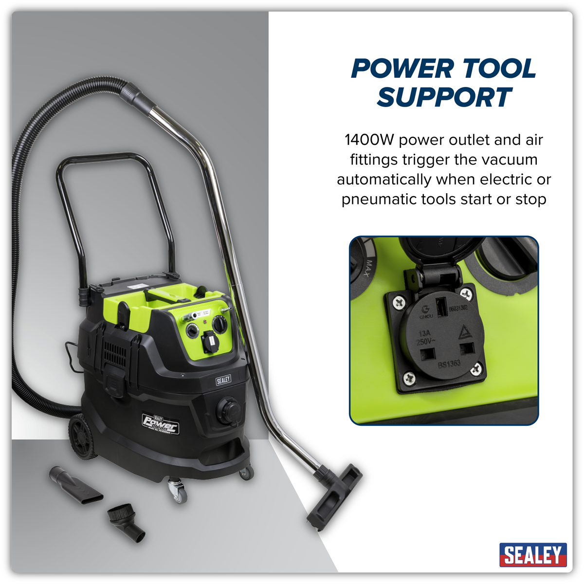 M Class Dust-Free Industrial Wet & Dry Vacuum Cleaner 40L with Autostart 1600W/230V