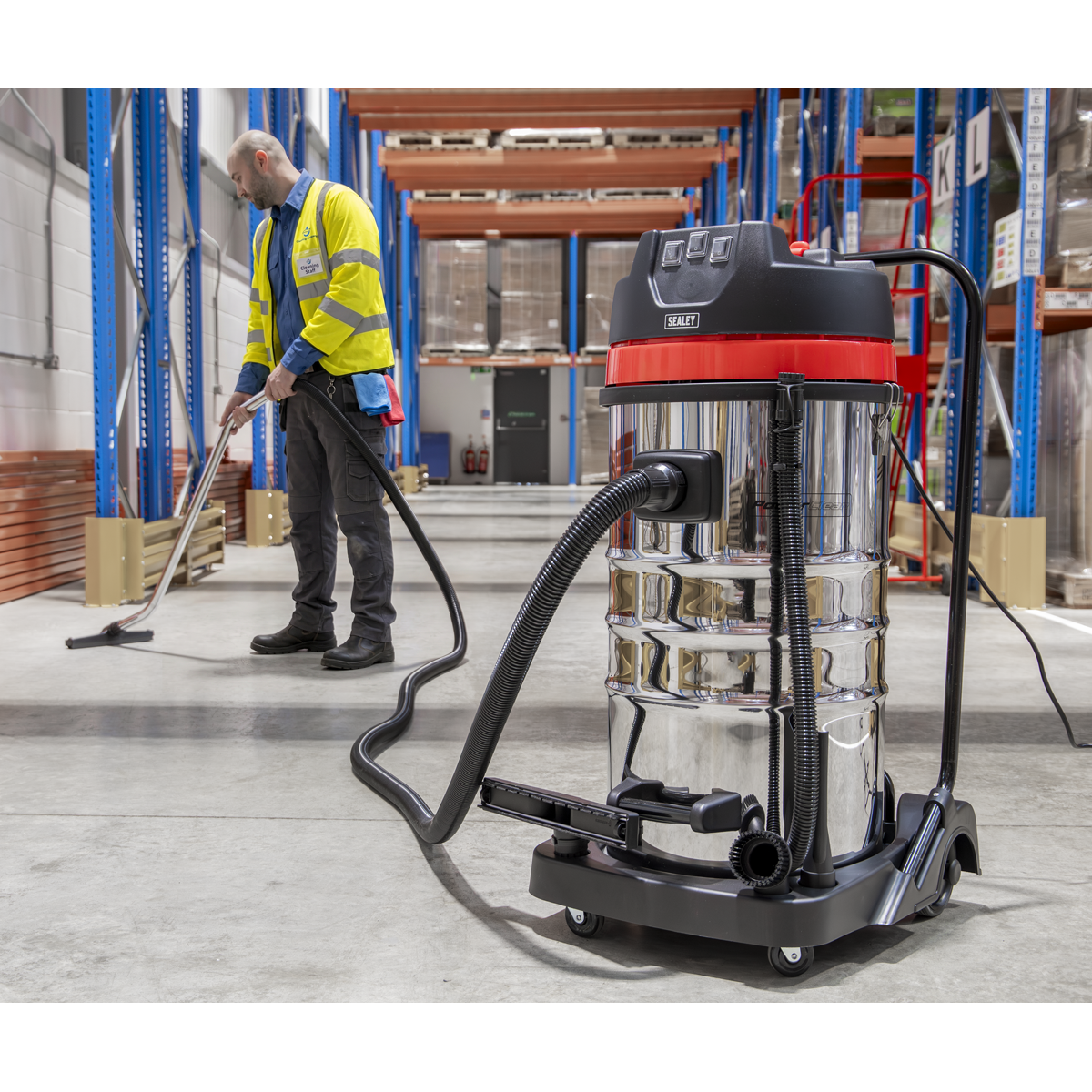 100L Vacuum Cleaner Wet & Dry with Stainless Steel Drum 3000W/230V