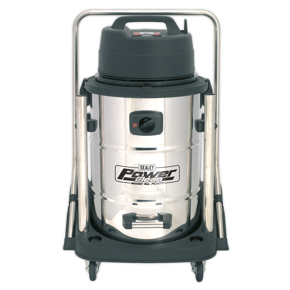 Industrial Vacuum Cleaner Wet & Dry Stainless Steel Drum with Swivel Emptying 77L 2400W