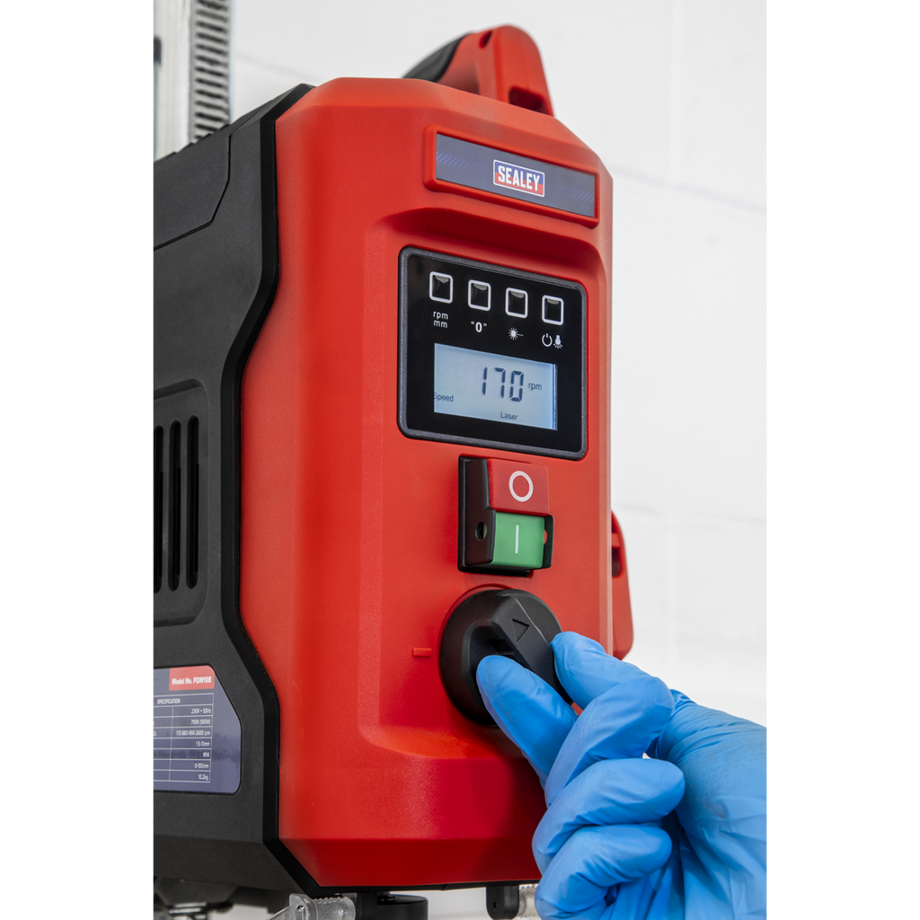 Bench Pillar Drill with Digital Display & Laser Guide, 2-Speed, 720W (PDM10B) (Factory Refurbished B)