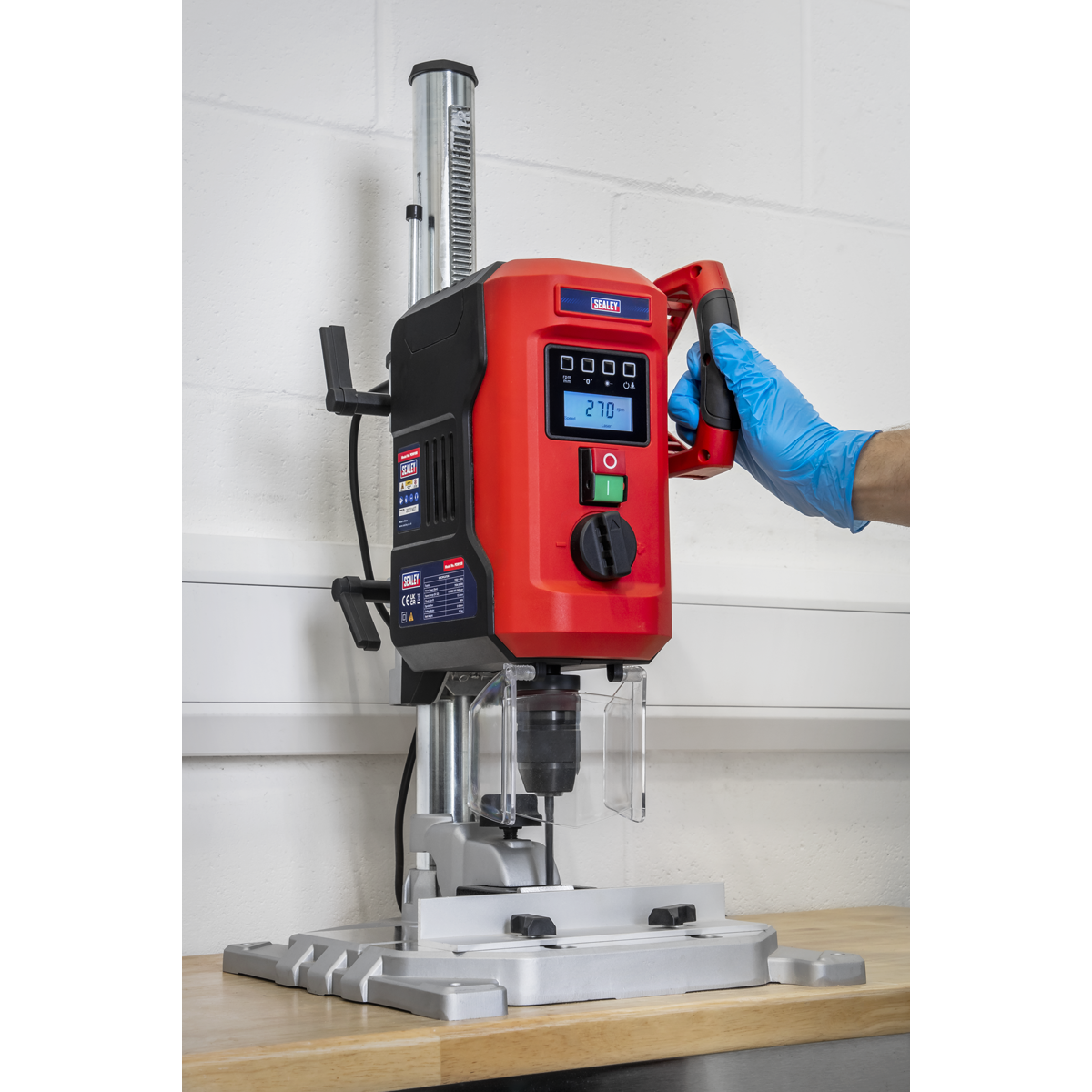 Bench Pillar Drill with Digital Display & Laser Guide, 2-Speed, 720W (PDM10B) (Factory Refurbished B)