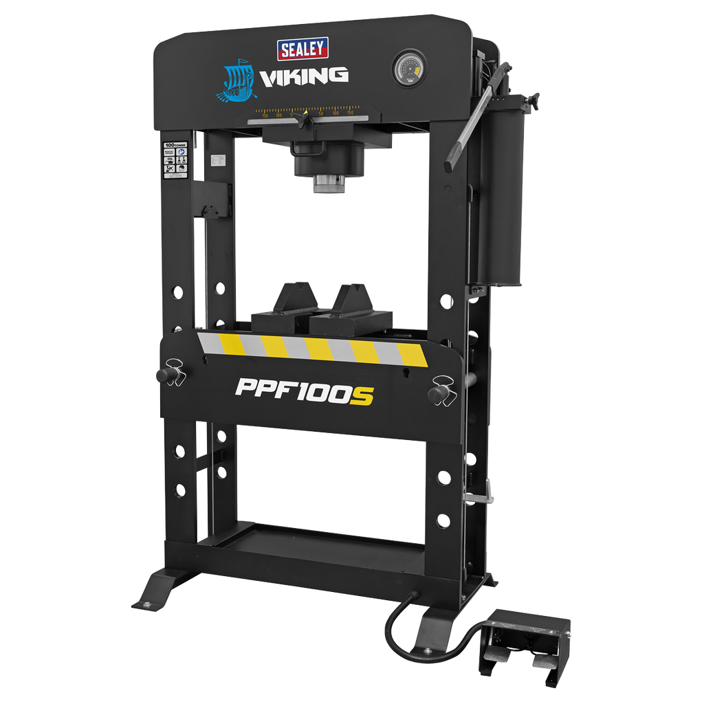 Viking Floor Type Air/Hydraulic Press with Sliding Ram & Foot Pedal 100 Tonne