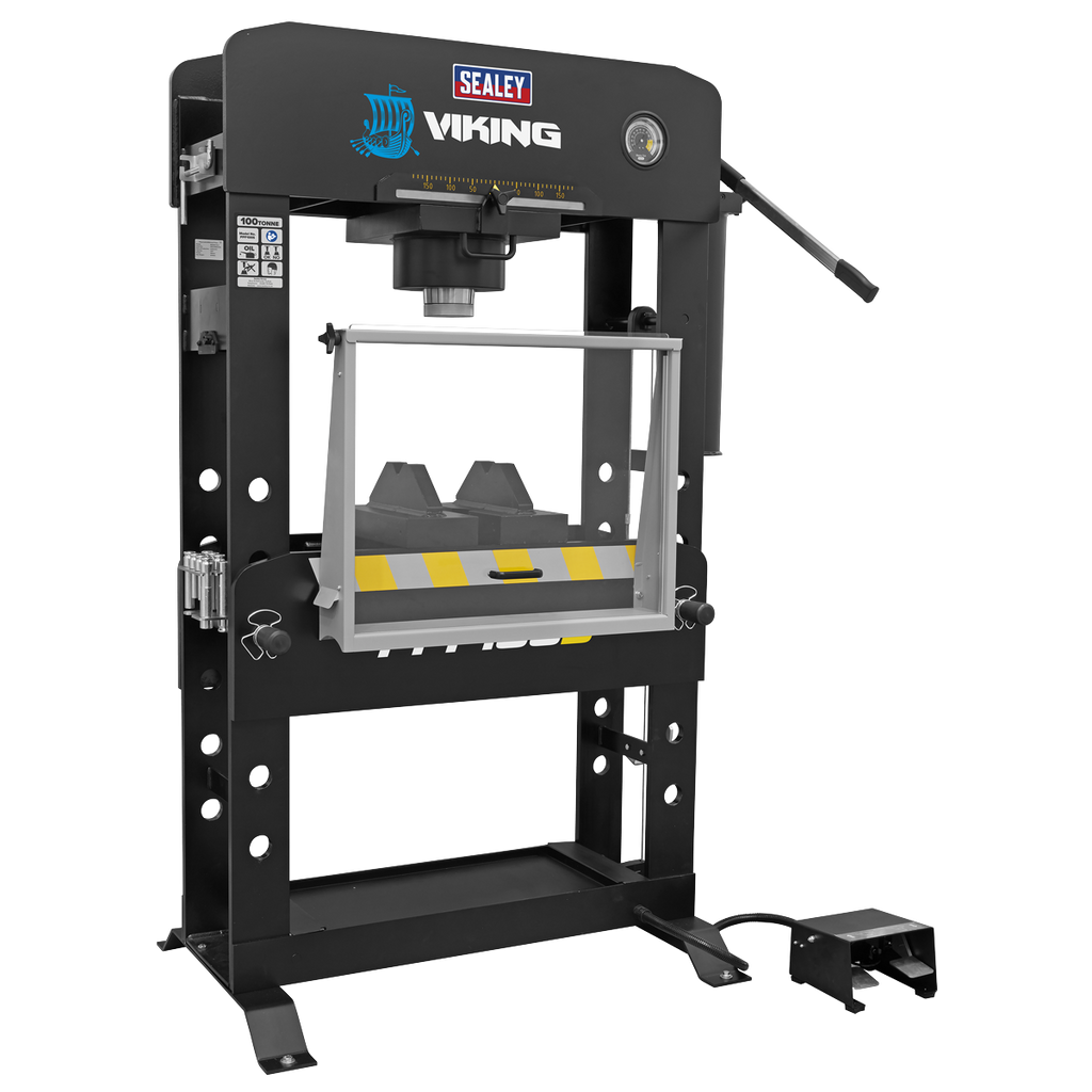 Viking Floor Type Air/Hydraulic Press with Sliding Ram & Foot Pedal 100 Tonne