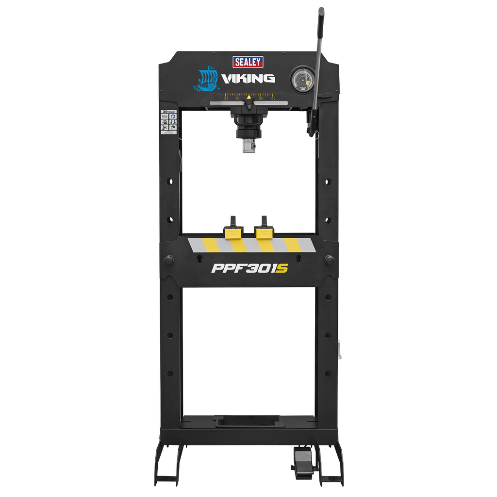 Viking Floor Type Air/Hydraulic Press with Sliding Ram and Foot Pedal 30 Tonne