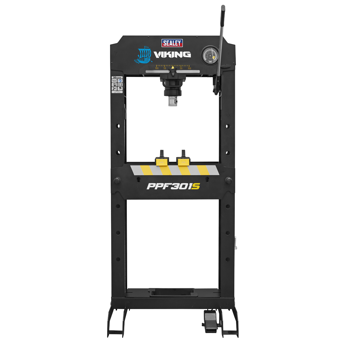 Viking Floor Type Air/Hydraulic Press with Sliding Ram and Foot Pedal 30 Tonne