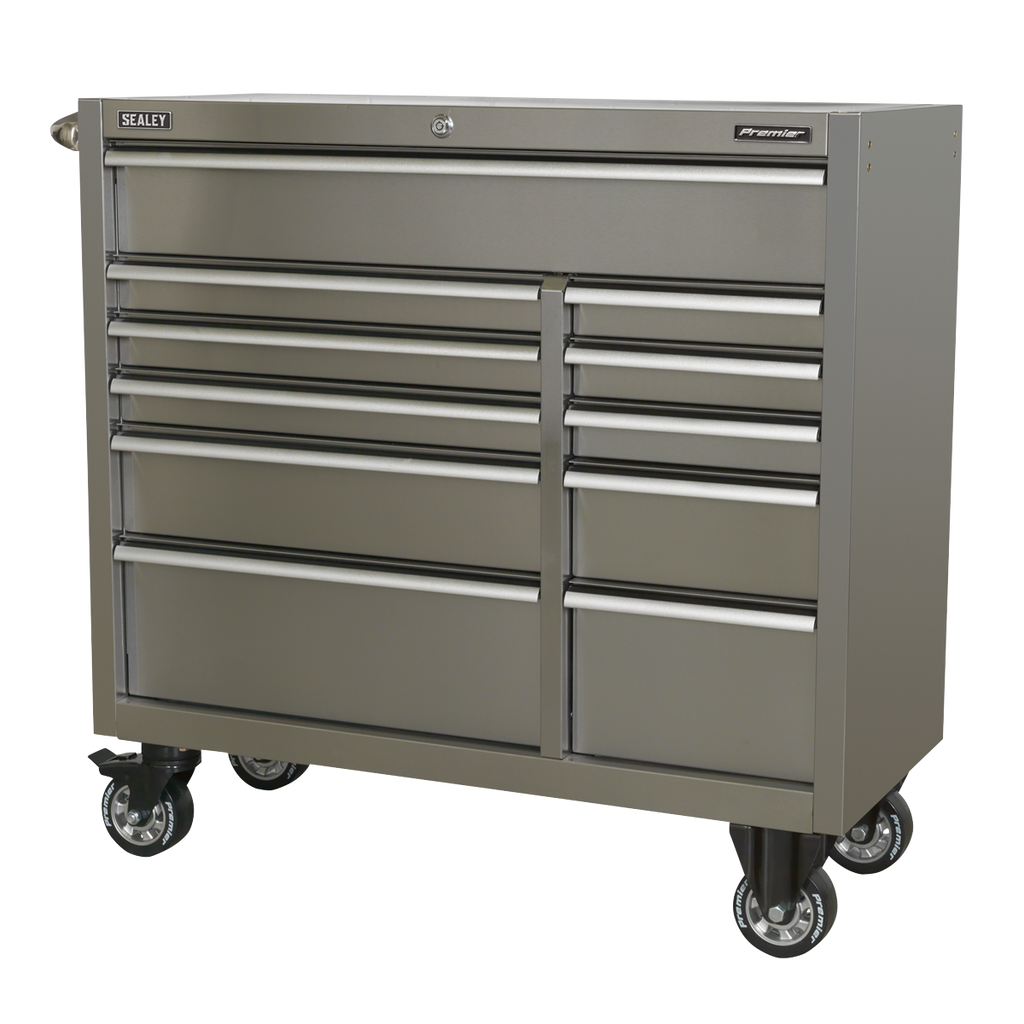 Premier™ Heavy-Duty Extra-Wide Rollcab 11 Drawer 1055mm - Stainless Steel