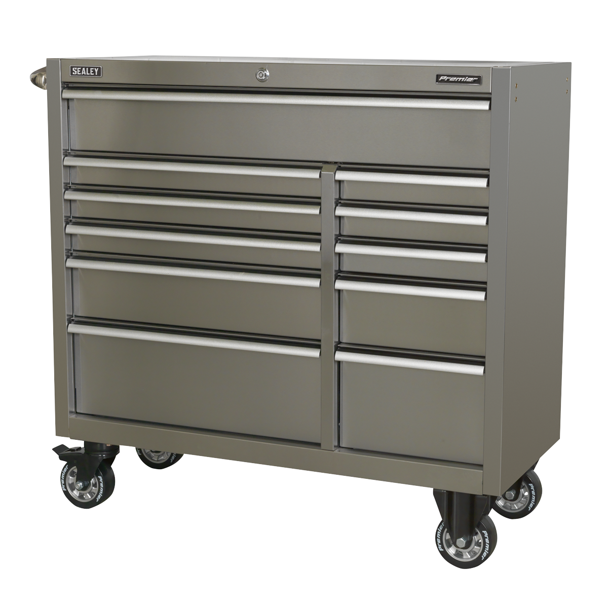 Premier™ Heavy-Duty Extra-Wide Rollcab 11 Drawer 1055mm - Stainless Steel