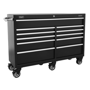 Premier™ Heavy-Duty Extra-Wide Rollcab 11 Drawer 1430mm - Black