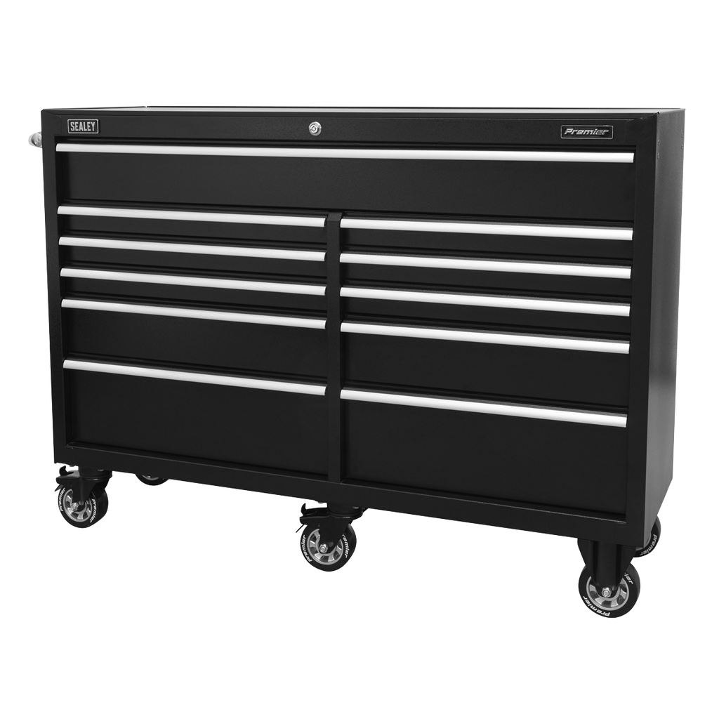 Premier™ Heavy-Duty Extra-Wide Rollcab 11 Drawer 1430mm - Black