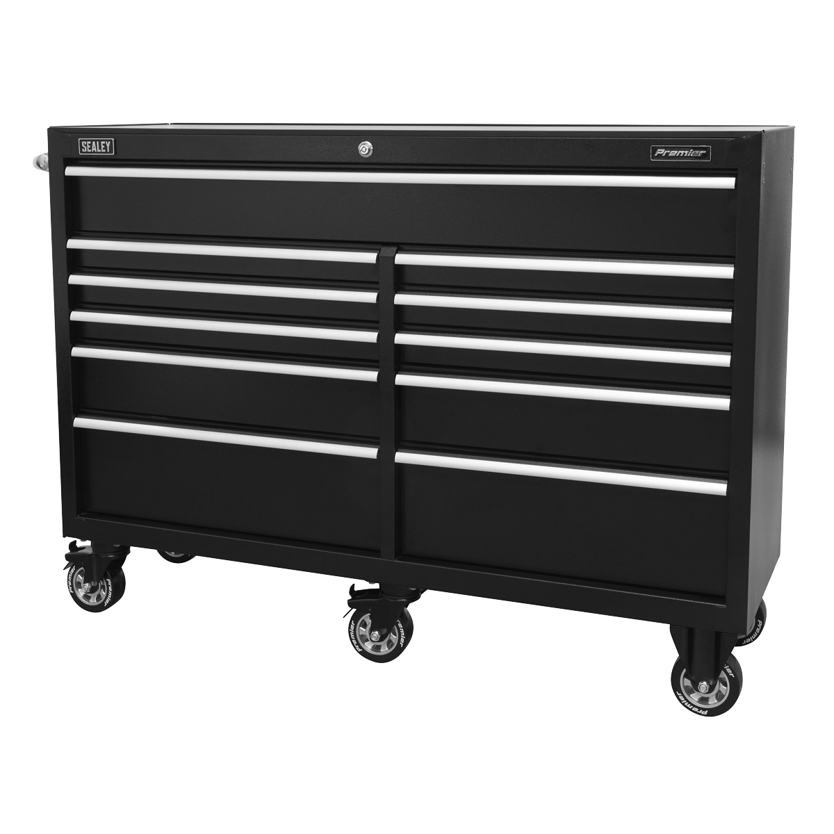 Premier™ Heavy-Duty Extra-Wide Rollcab 11 Drawer 1430mm - Black